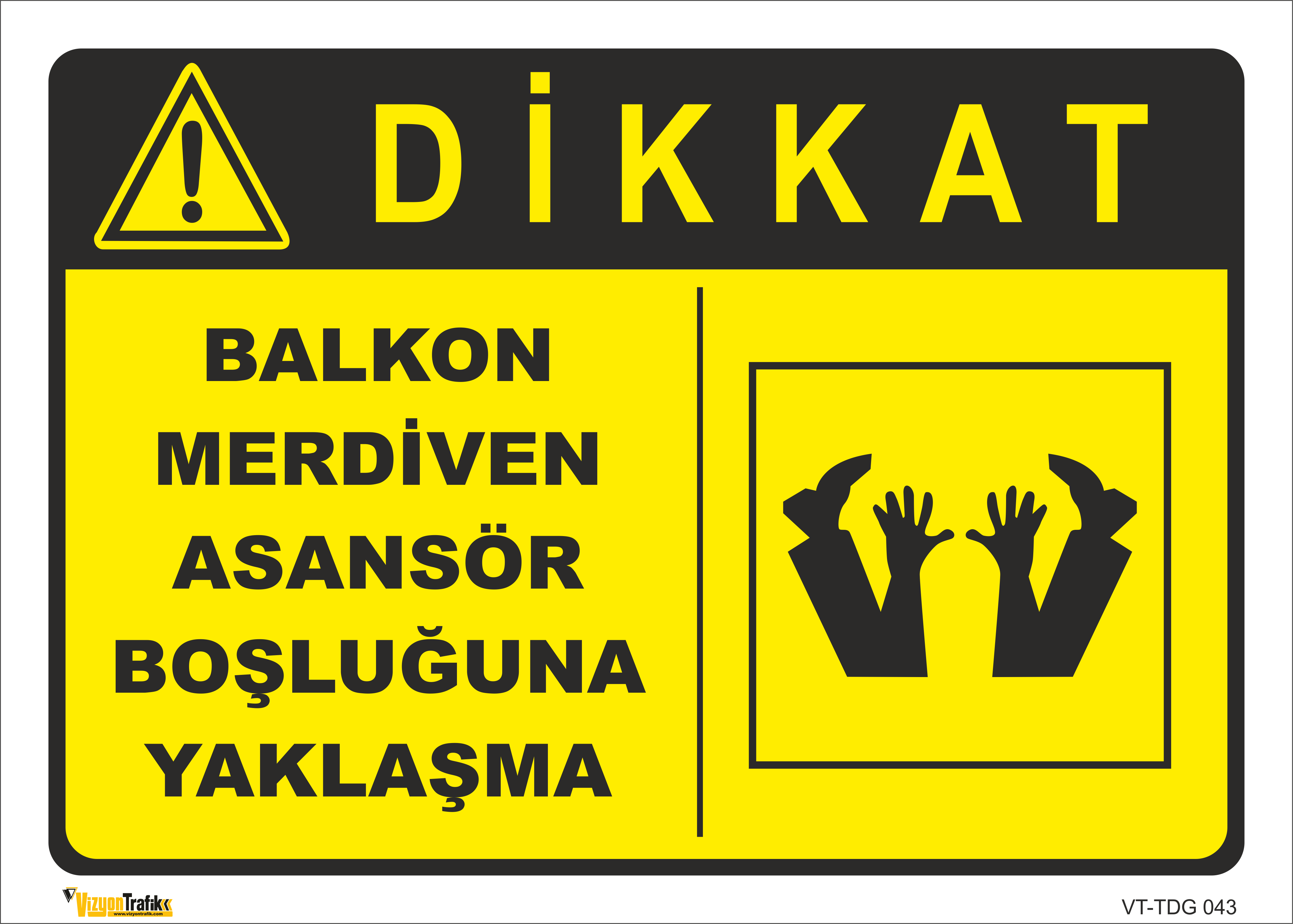 BALKON MERDİVEN ASANSÖR BOŞLUĞUNA YAKLAŞMA LEVHASI